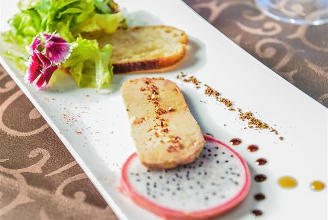 Dish served at the Restaurant O'33 and Restaurant Les Tilleuls in Nissan-Lez-Ensérune